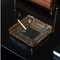 Basicwise Luxury Large Glass Ashtray with 4 Slots for Cigarettes and Cigars, Transparent Square Design for Men - Ideal for Home, Office and Tabletop Decoration - Perfect for Indoor and Outdoor Use
